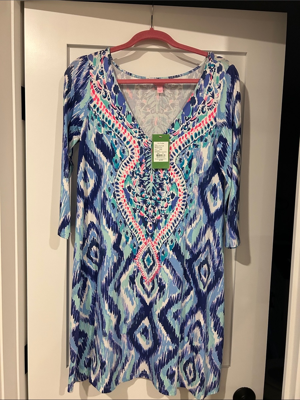Lilly Pulitzer Blue, Navy & Pink Printed Mini Dress